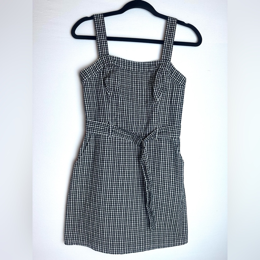 ❗️Hollister Cotton Black and White Mini Gingham Summer Dress Size Small
